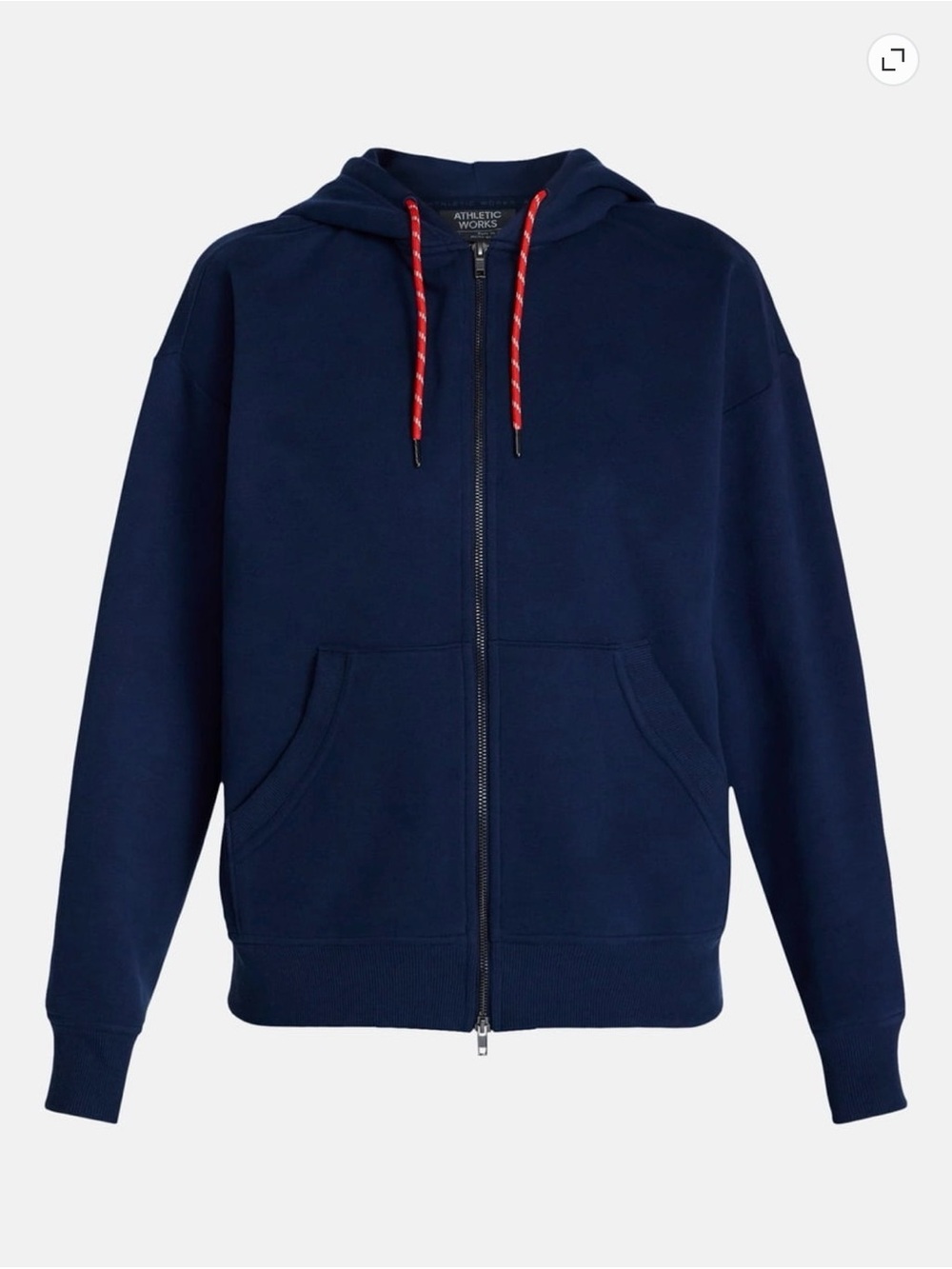 Women’s XL Oversized Full Zip Fleece Hoodie Two Way Zip Blue Cotton Soft Casual - Picture 10 of 16